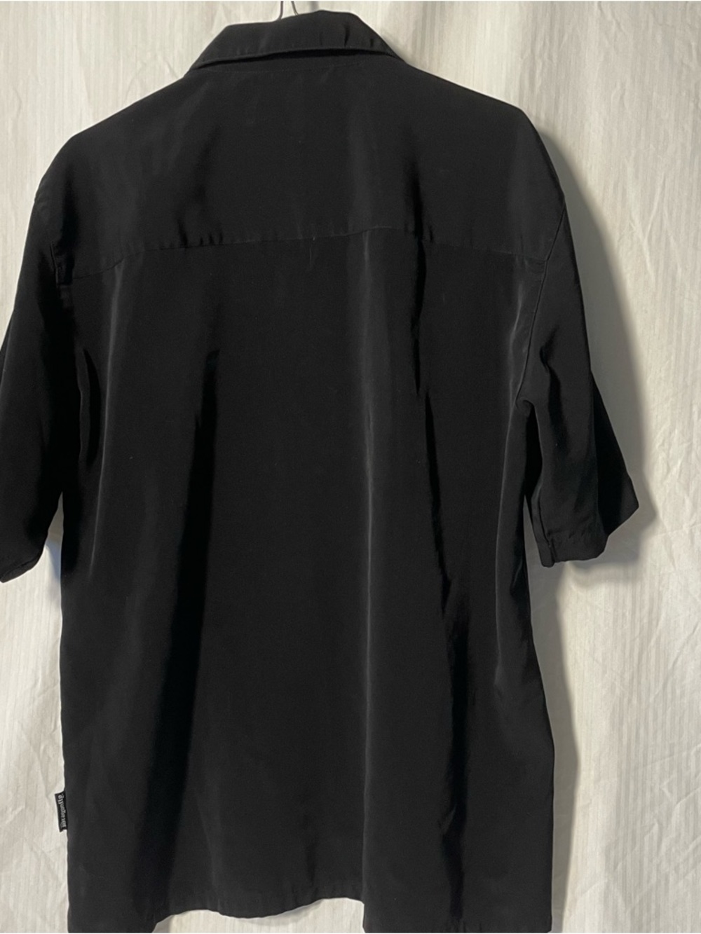 Black & White Embroidered Cuban-Collar Button-Down Shirt - Picture 2 of 7